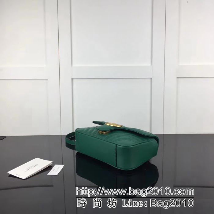 GUCCI古馳原單 新款專櫃品質原單貨實物實拍446744 綠色鏈條單肩斜挎包 HY1084